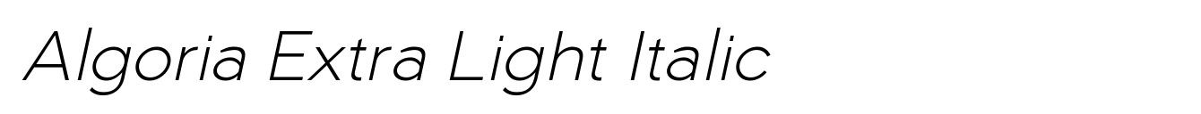Algoria Extra Light Italic
